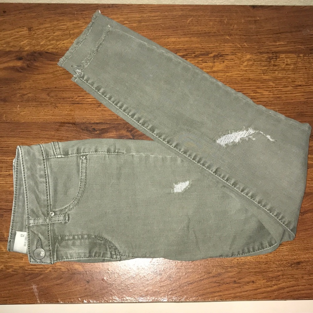 girls RSQ army green distressed jeans